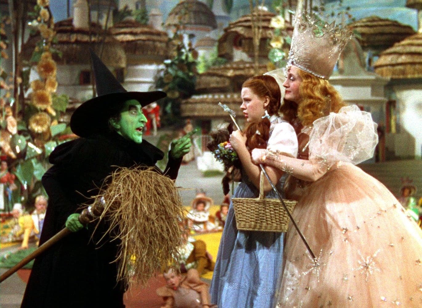 dorothy from the wizard of oz with the wicked witch and glinda